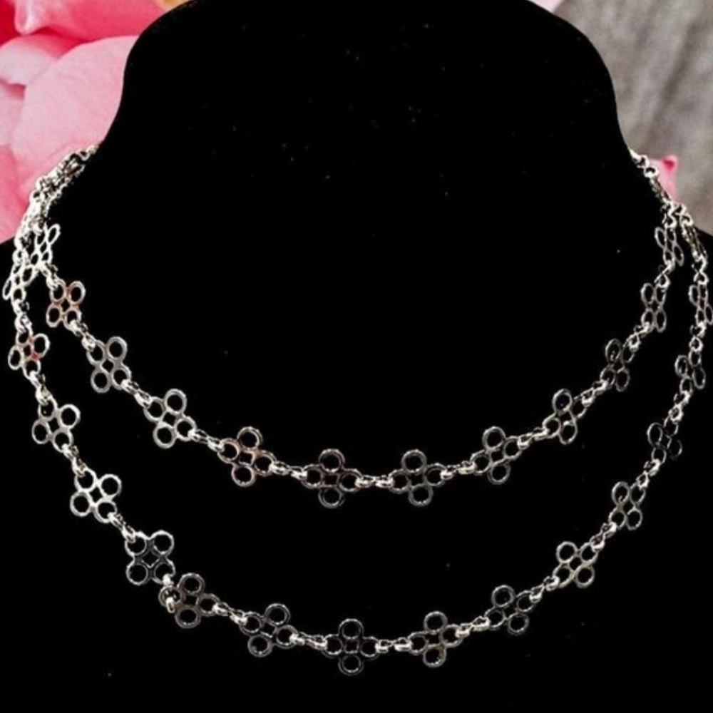 Tory Burch Silver Floral Necklace